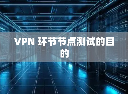 VPN 环节节点测试的目的 VPN 环节节点测试的目的